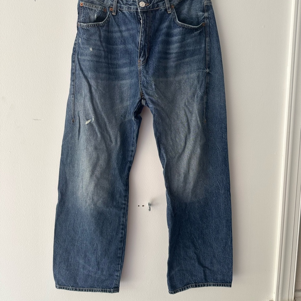 Zara Mom, High Rise Jeans with Vintage Wash